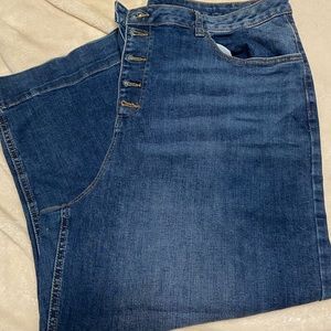 Time and Tru, plus size 22 wide leg, button fly jeans